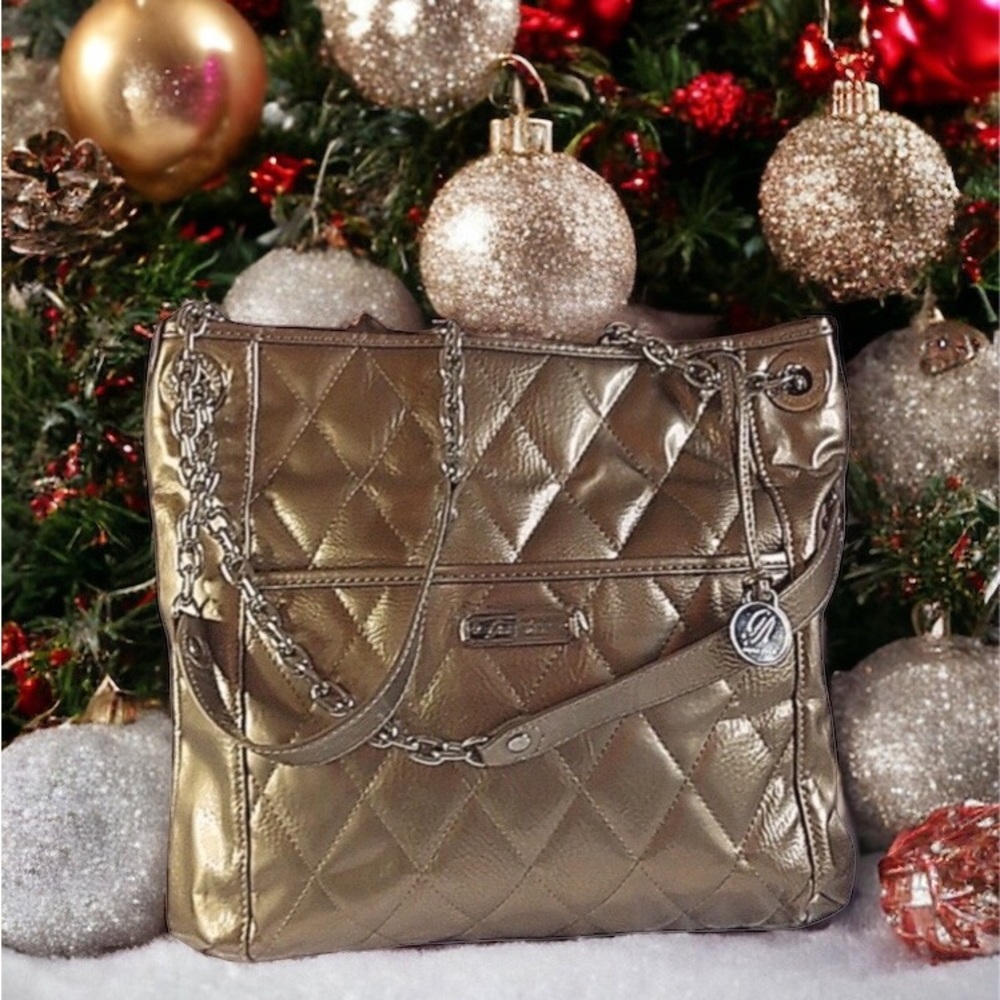 Grace Adele "Alex" Gold Patent Quilted Bag
